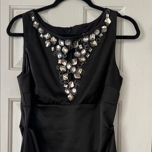 Chic Black Embellished Mini Dress